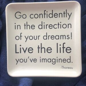 Go Confidently Ceramic Tray Trinket Dish